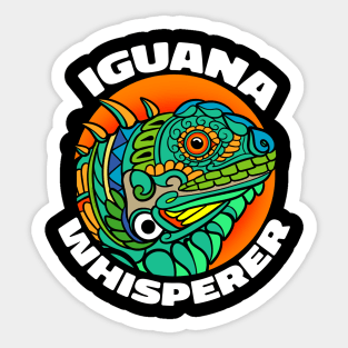 The Iguana Whisperer Funny Iguana Lizard Pun Zentangle Art Color Sticker